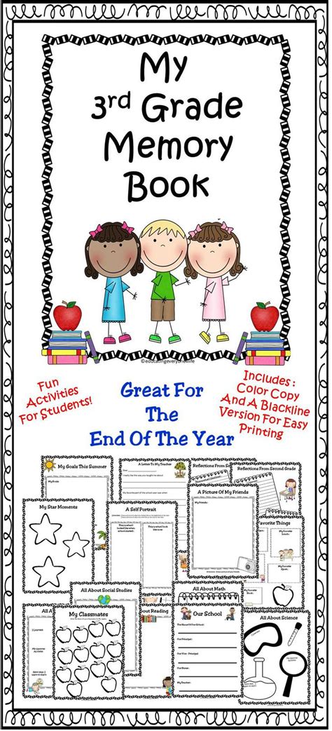End Of Year Activities Memory Book Third Grade Skola Engelska Planerare