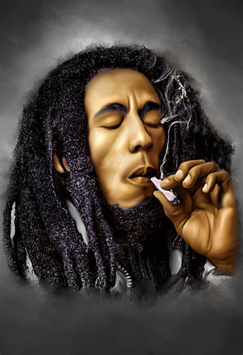 Bob Marley Smoking Digital Painting Get Custom Art