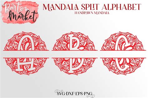 Monogram Mandala Split Letters Bundle For Crafters Free Svg Cut Files