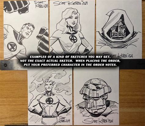 Artist Sketch Series Fantastic Four 78 700 Character 2 Issue Set