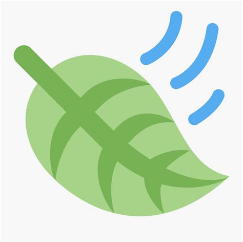 Leaf Fluttering In Wind Green Leaf Emoji Free Transparent Clipart