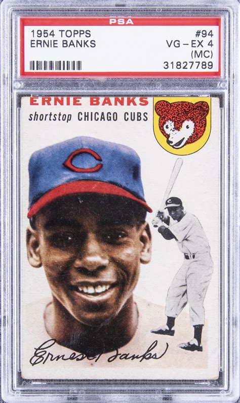 We did not find results for: Lot Detail - 1954 Topps #94 Ernie Banks Rookie Card - PSA VG-EX 4 (MC)
