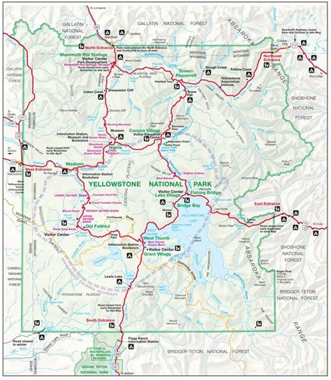 Yellowstone National Park Map The Northernmost Road Runs