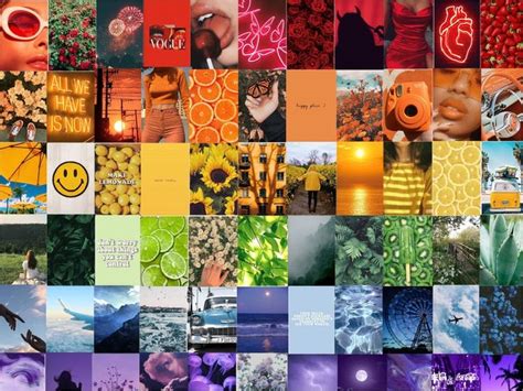 120 Photos Digital Prints Rainbow Aesthetic Vsco Collage Etsy In 2021