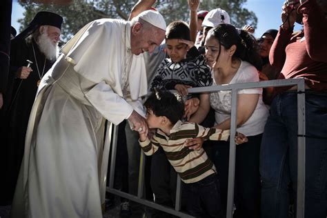 photos from the pope s visit with migrants and refugees on the island of lesbos the washington