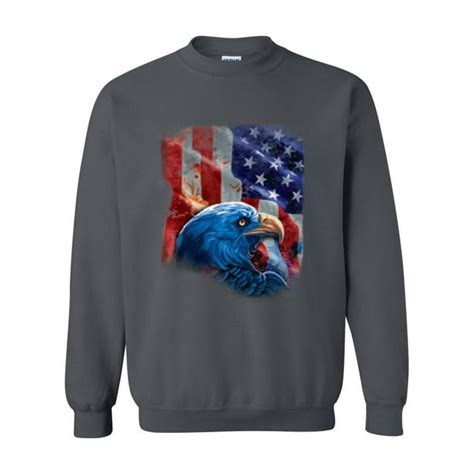 Artix Unisex Blue Eagle American Flag Crewneck Sweatshirt Walmart