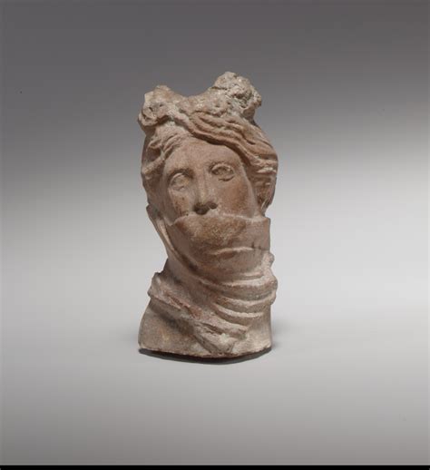 Terracotta Head Of A Veiled Woman Greek Cypriot Late Hellenistic