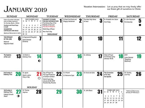 Catholic extension's 2021 feasts & saints calendar features classic paintings by master artists that bring our catholic feast days to life throughout the year. Printable Catholic Montly Csalendars | Example Calendar ...