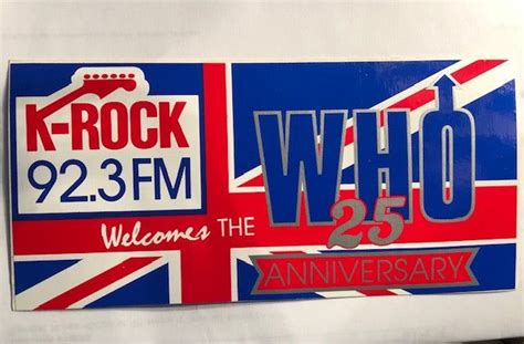 The Who 25th Anniversary Bumper Sticker Radio Promo K Rock 923 Fm In