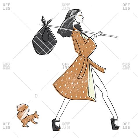 Woman Carrying Hobo Bag Stock Photo Offset