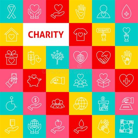 Charity Line Icon Set Included Icons As Kind Care Help Share Good