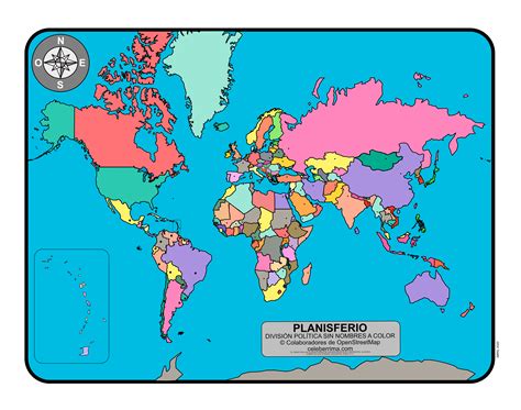 Tiempos Antiguos Ir Al Circuito Actividad Mapa Planisferio Politico Sin