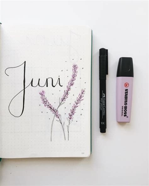 Bullet Journal Monthly Cover Page June Cover Page Hand Lettering