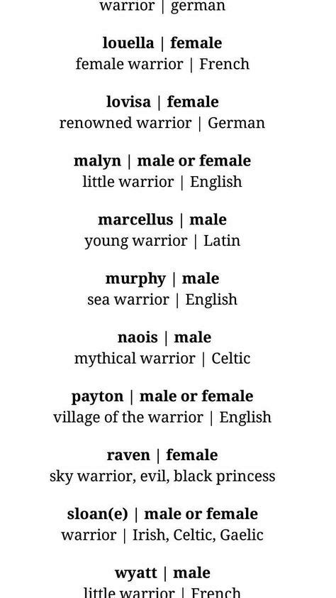 Names Meaning Warrior