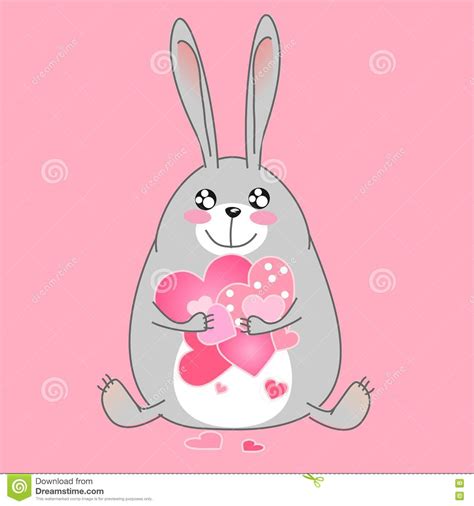 Cute Rabbit Stock Vector Illustration Of Love Smile 71295188