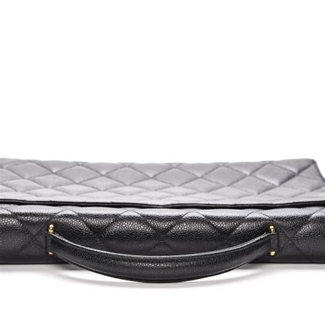 Chanel Caviar Quilted Briefcase Laptop Bag Black 206183