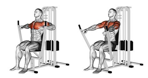 Seated Chests Press Exercising For Bodybuilding Target Muscles Are