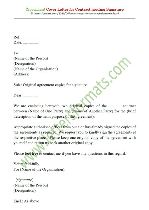 Address it to the hiring manager. Cover Letter for Contract Needing Signature (Sample)