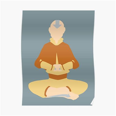 Meditating Aang Poster By Joyfuldraws Redbubble
