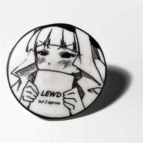 Lewd Girl Anime Meme Pin Etsy