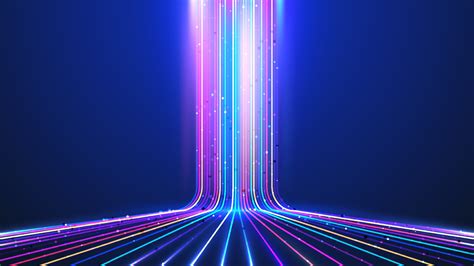 Abstract Technology Digital Futuristic Concept Glow Neon Colors Lines