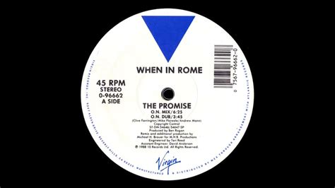 When In Rome ‎ The Promise 1988 Rip By Enrique S Youtube
