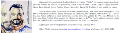Rodrigo Duarte Zênite é uma obra exclusiva da Minuano Discos