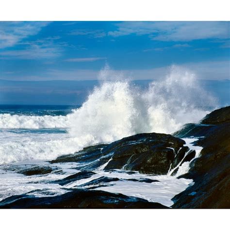 Waves Crashing Against Rocks At Pirate Cove Oregon Coast Lincoln