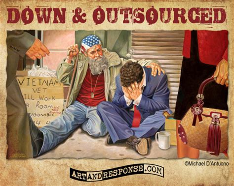 Down And Outsourced Sticker Michael D Antuono S Art And Response Paintings For The Resistance