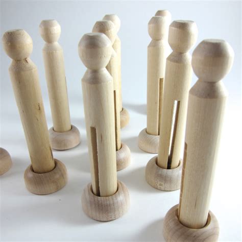 Unfinished Clothespin Dolls With Stands Clothespin Dolls Wood Peg