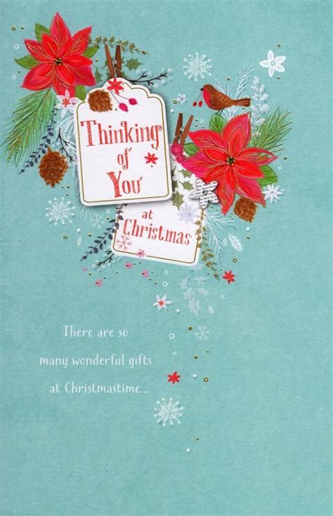 Thinking of you is used much more often, but you can examine particular uses to glean the different context in which lol. Traditional Thinking Of You At Christmas Greeting Card ...