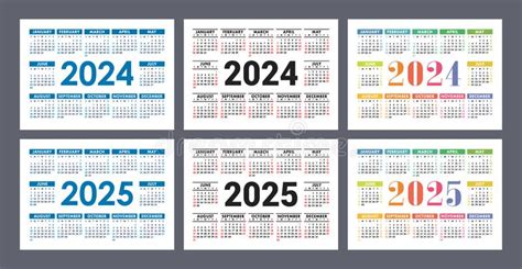 Kalenderjaar 2024 Engels Kleurrijk Vierkant Of Muurkalender Sjabloon
