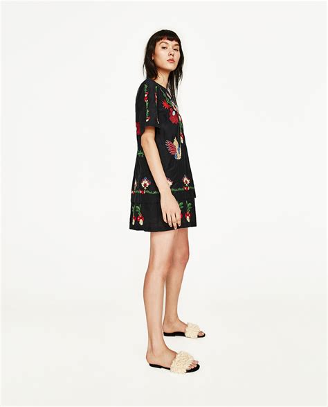 Zara Embroidered Short Dress Dresscodes