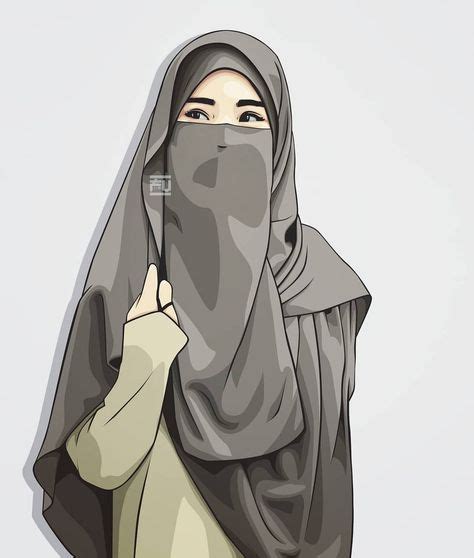 Gambar Orang Kartun Berhijab Dan Bercadar