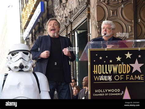 Mark Hamill And George Lucas Attending The Mark Hamill Hollywood Walk