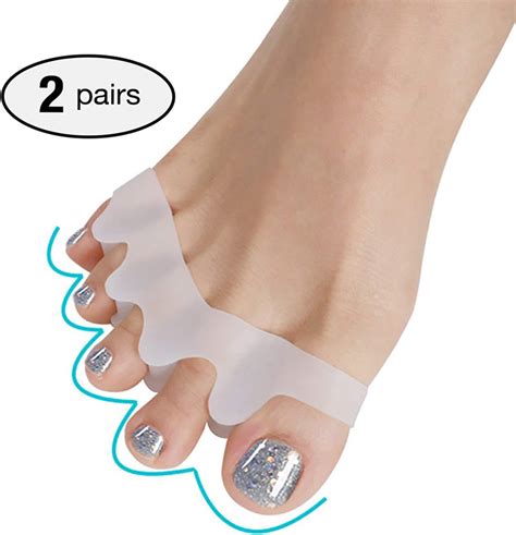 2 Pair Gel Toe Separator Gel Toe Stretchers For Overlapping Toes Easy