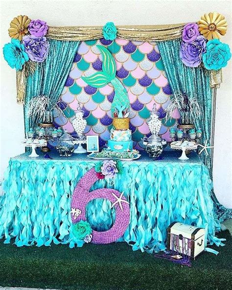 Mermaid Birthday Party Ideas Photo 1 Of 6 Mermaid Theme Birthday Party Mermaid Birthday