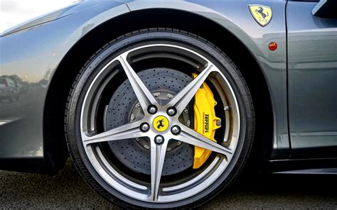 Desktop Wallpaper Ferrari Alloy Wheel Car Hd Image Picture