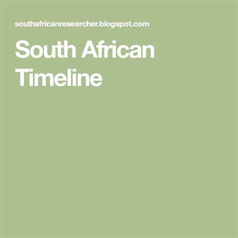 South African Timeline South African African African History Facts