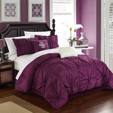 Chic Home Hilton 6 Piece Comforter Set Bed Bath And Beyond Comforter Sets Purple Comforter