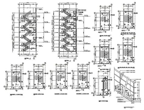 Staircase Plan And Section Drawing Dwg File Cadbull Building Stairs