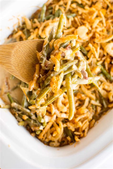 Another great feature of slow cooking your own refried beans is that you can adjust the recipe to suit your taste buds and dietary needs as top them with shredded cheese, chopped green onions, sour cream and jalapenos. Slow Cooker Green Bean Casserole - Slow Cooker Gourmet