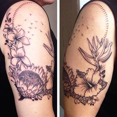 Hibiscus Flower Arm Tattoos