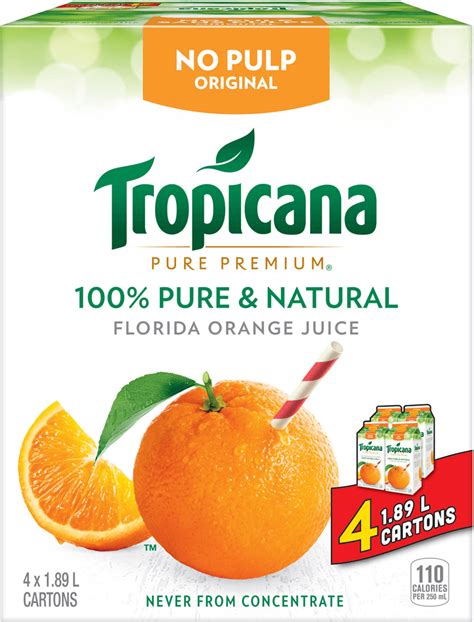 Jus Dorange Tropicana® Pur À 100 Sans Pulpe Format Club Tropicanaca