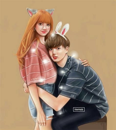 Kiss kiss bts blackpink i m a stalker kook isa lovestory youtube. - liskook lisa jungkook | bts blackpink | Animasi, Gambar ...