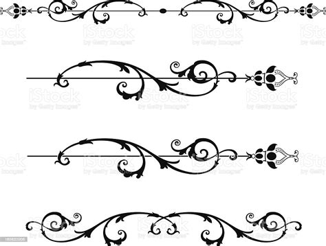 Scroll Borders Stock Vector Art And More Images Of Art Nouveau 165632006