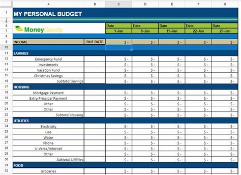 Monthly Budget Excel Spreadsheet Template Lovely Free Monthly Bud