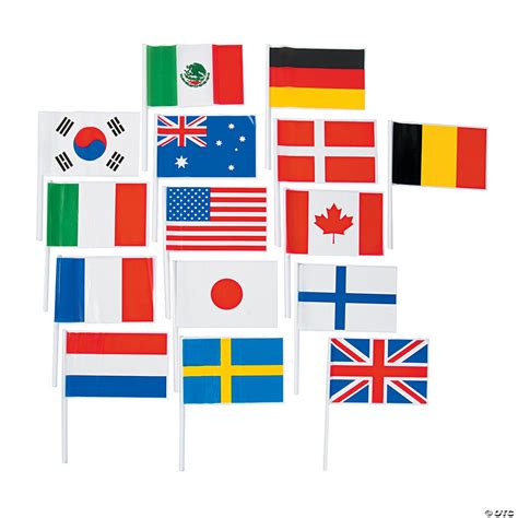 Small Plastic Flags Of All Nations Flags