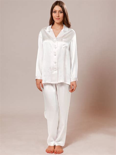 White Silk Pajama For Women Silk Pajamas Silk Pajama Set Silk Outfit