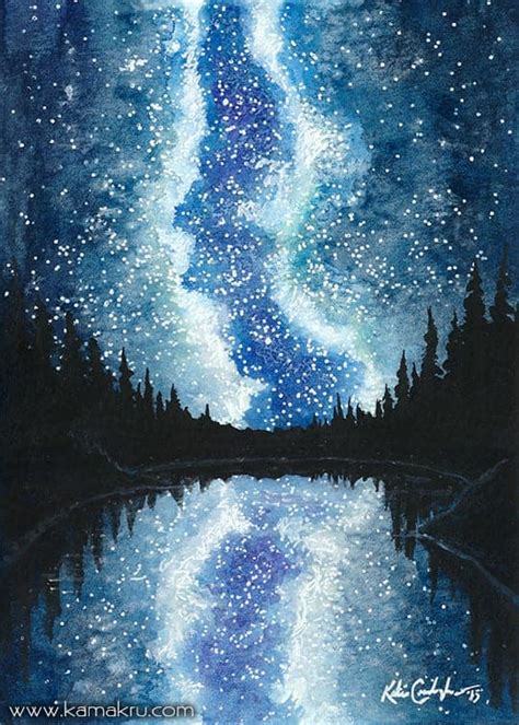 20 Beautiful Watercolor Night Sky Painting Ideas And Inspiration